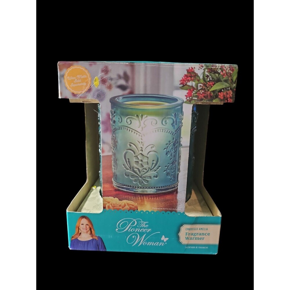 The Pioneer Woman Teal Amelia Embossed Full Size Fragrance Warmer  NEW